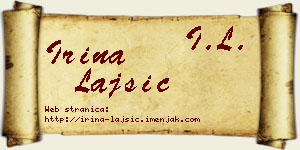 Irina Lajšić vizit kartica